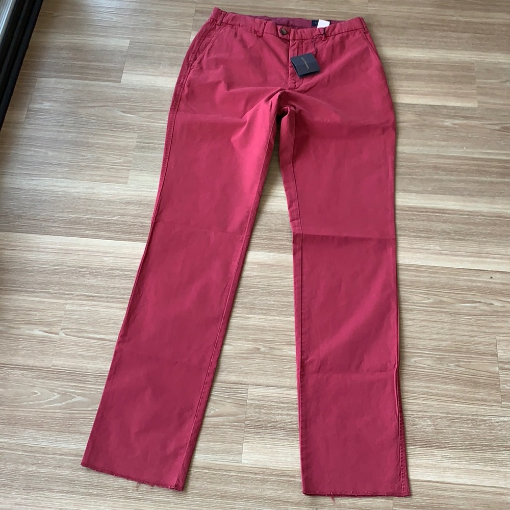 Scott Barber made in Italy plainfront fitted chino